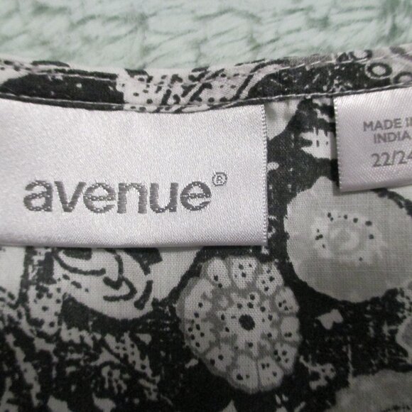 Avenue top black & gray V neck with bling lightweight tunic blouse size 22W - Picture 3 of 9